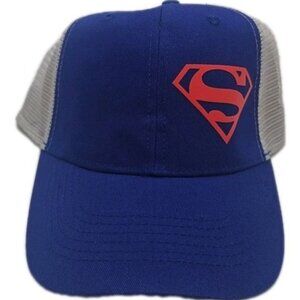 Superman Hat Adjustable Mesh Backing Blue Red White